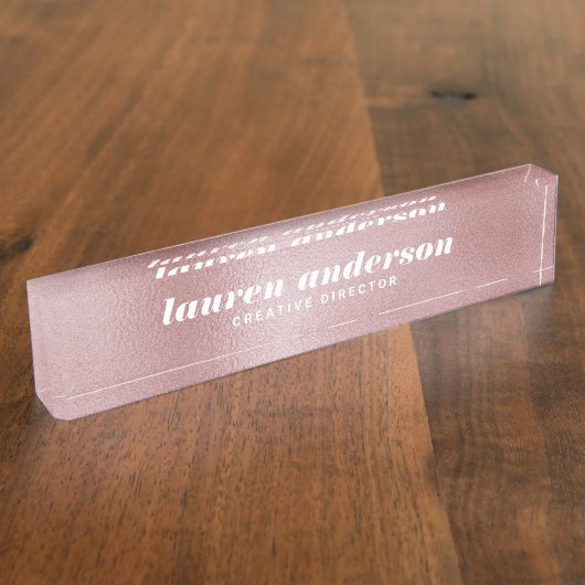 Uw Logo hier Roos Gold Naambordje (Zijkant)