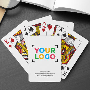 Uw Logo Hier Schone Zakelijke Branding Wit Pokerkaarten