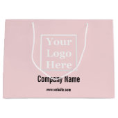 Uw Logo Hier Sjabloon op Bord Roze Groot Cadeauzakje (Voorkant)