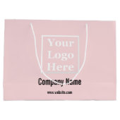 Uw Logo Hier Sjabloon op Bord Roze Groot Cadeauzakje (Achterkant)