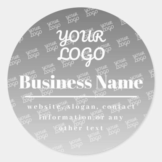 Uw Logo hier tegelpatroon grijs & wit Ronde Sticker (Voorkant)