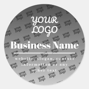 Uw Logo hier tegelpatroon zwart & wit Ronde Sticker