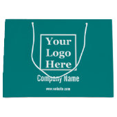 Uw Logo hier voor Custom Blauwgroen Groot Cadeauzakje (Voorkant)