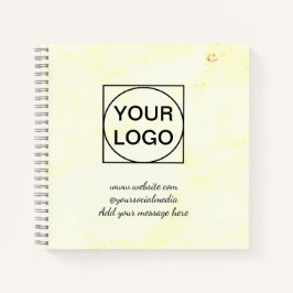 Uw logo hier wit eenvoudig minimaal ROZE MARMER No Notitieboek