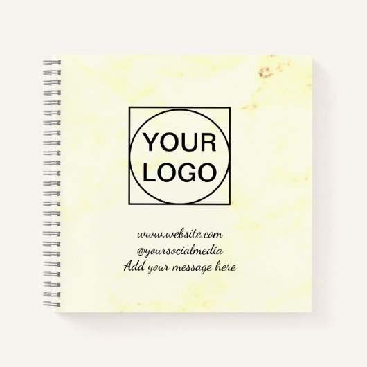 Uw logo hier wit eenvoudig minimaal ROZE MARMER No Notitieboek (Voorkant)