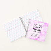 Uw logo hier wit eenvoudig minimaal ROZE MARMER No Notitieboek (Binnen)