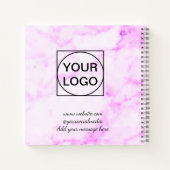 Uw logo hier wit eenvoudig minimaal ROZE MARMER No Notitieboek (Achterkant)