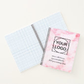 Uw logo hier wit eenvoudig minimaal ROZE MARMER No Notitieboek (Binnen)