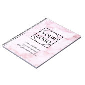 Uw logo hier wit eenvoudig minimaal ROZE MARMER No Notitieboek (Linkerzijde)