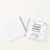 Uw logo hier wit eenvoudig minimaal ROZE MARMER No Notitieboek (Binnen)