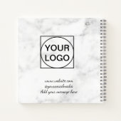 Uw logo hier wit eenvoudig minimaal ROZE MARMER No Notitieboek (Achterkant)