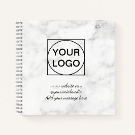 Uw logo hier wit eenvoudig minimaal ROZE MARMER No Notitieboek