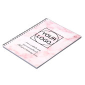 Uw logo hier wit eenvoudig minimaal ROZE MARMER No Notitieboek (Linkerzijde)