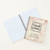 Uw logo hier witte, eenvoudige PINK MARBLE No Notitieboek (Binnen)