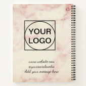 Uw logo hier witte, eenvoudige PINK MARBLE No Notitieboek (Achterkant)