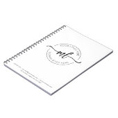 Uw Logo Hier Zakelijk Monogram Initialen Wit Notitieboek (Linkerzijde)