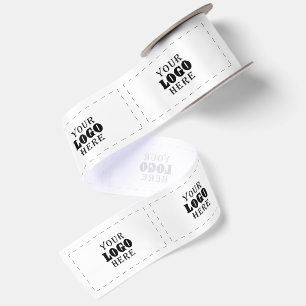 Uw logo hier zakelijke bedrijfs-cadeaus wit satijnen lint