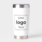 Uw Logo hier zwart-wit bedrijf Geïsoleerde Drinkbeker (Voorkant)