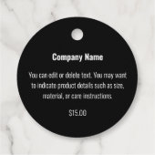 Uw Logo Hier Zwart-wit Sjabloon Prijs Label (Achterkant)