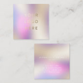 Uw Logo holografische Iridescent Moderne Feminine Vierkante Visitekaartje (Voorkant / Achterkant)