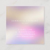 Uw Logo holografische Iridescent Moderne Feminine Vierkante Visitekaartje (Achterkant)