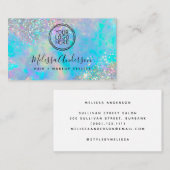 Uw Logo holografische Opal Stone Glitter Visitekaartje (Voorkant / Achterkant)