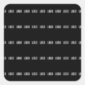 Uw Logo | horizontaal betegeld streeppatroon Vierkante Sticker (Voorkant)