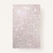 uw logo ID-kaart FAUX champagne glitter Badge (Achterkant)