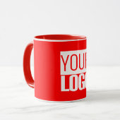 Uw logo in helder rood mok (Voorkant links)