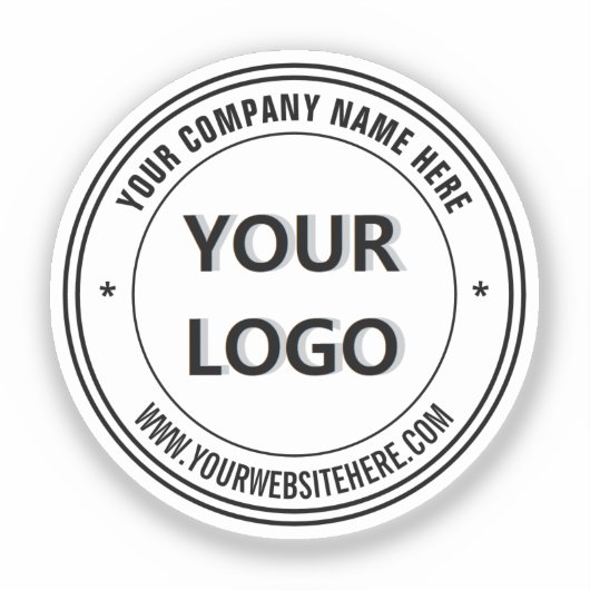 Uw Logo Info Promotie Sticker Voorbeeld (Voorkant)