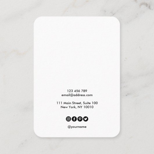 Uw logo juwelen-ketting oorenkaart visitekaartje (Achterkant)