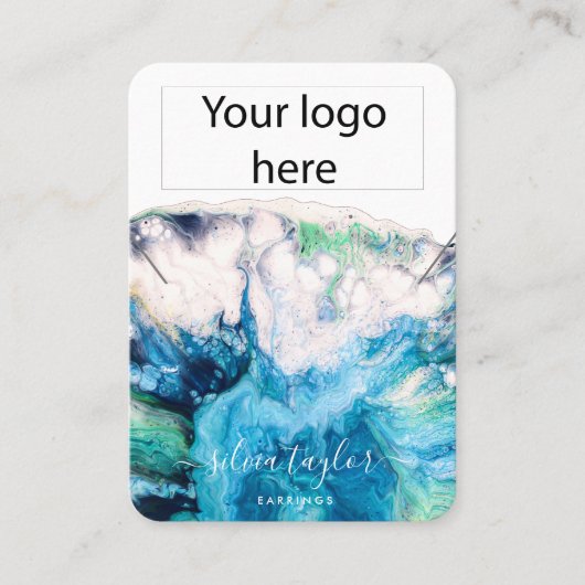 Uw logo juwelen-ketting oorenkaart visitekaartje (Voorkant)