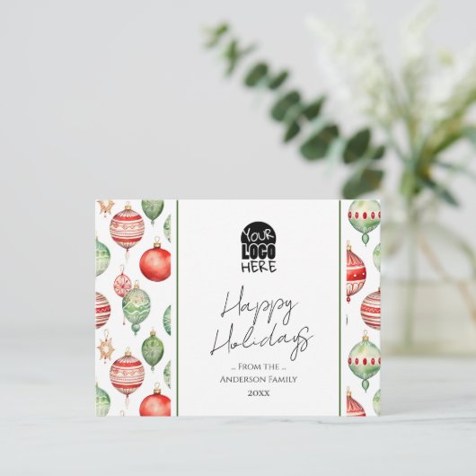 Uw Logo kerstgroeten Briefkaart (Staand voorkant)