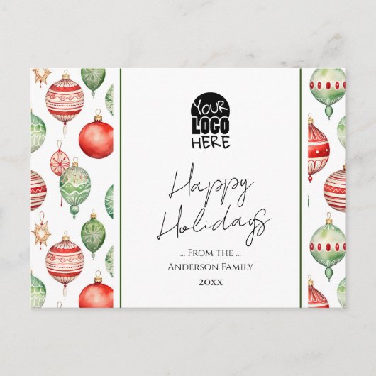 Uw Logo kerstgroeten Briefkaart (Voorkant)