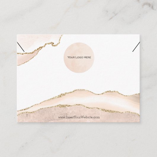 Uw Logo Kettingen Kaart Blush & Gold Large Visitekaartje (Voorkant)