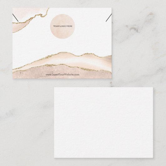 Uw Logo Kettingen Kaart Blush & Gold Large Visitekaartje (Voorkant / Achterkant)