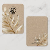 Uw Logo Kraft Gold Leaf Oorbel Kaart Groot Visitekaartje (Voorkant / Achterkant)