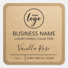 Uw Logo Kraft Paper Soy Candle Labels