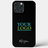 Uw Logo/Kunst/Foto, DIY Naam Witte Script, Zwart Case-Mate iPhone Case (Achterkant)