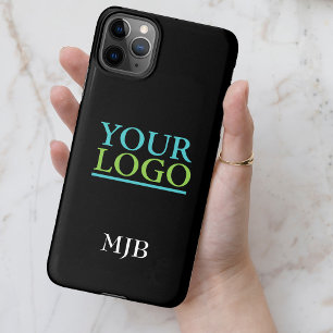 Uw Logo/kunst/foto, DIY White Monogram, zwart iPhone 11Pro Max Hoesje