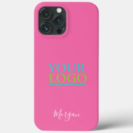 Uw Logo/Kunst/Foto, Naam in Witte Schrift, Roze Case-Mate iPhone Case