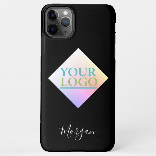 Uw Logo/kunst/foto, naam, kleurrijke diamant, zwar iPhone Hoesje (Achterkant)