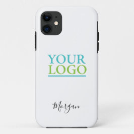 Uw Logo/Kunst/Foto, Naam Zwart Schrift, Wit Case-Mate iPhone Case