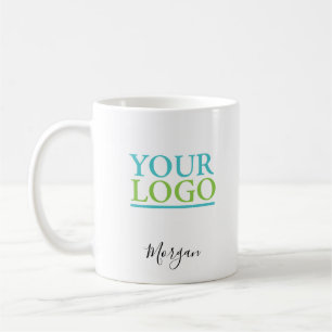 Uw Logo/Kunst/Foto, Naam Zwart Schrift, Wit Koffiemok