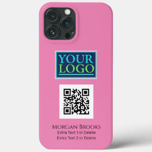 Uw Logo/Kunst/Foto, QR Code, Naam/Info, Roze Case-Mate iPhone Case