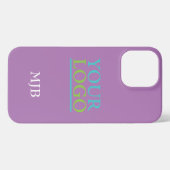 Uw Logo/kunst/foto, wit monogram, lavender iPhone Hoesje (Achterkant horizontaal)