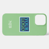 Uw Logo/kunst/foto, wit monogram, pagina iPhone Hoesje (Achterkant horizontaal)