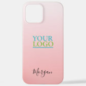 Uw Logo/kunst/foto, zwarte naam, verloopstempel iPhone Hoesje (Achterkant)