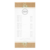 Uw Logo Landelijke Groene Salon Service Menu (Voorkant)