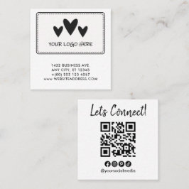 Uw Logo Laten we verbinden QR-code Vierkante Visitekaartje